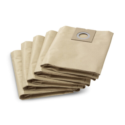 A pack of 5 paper filter bags for Karcher NT27/1 vacuum